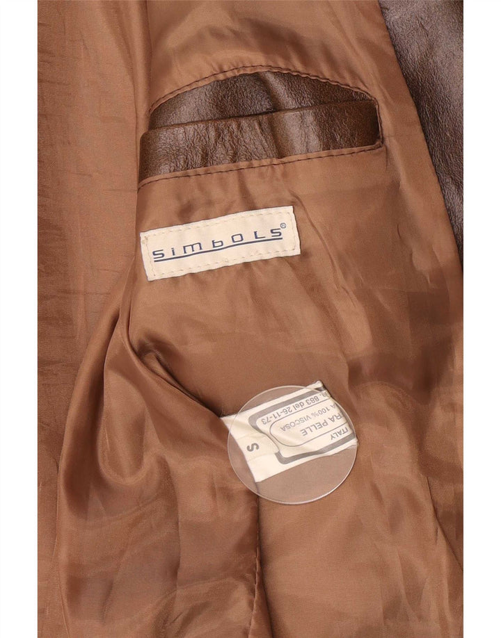 Jachetă de piele vintage pentru bărbați UK 36 Small Brown Classic
