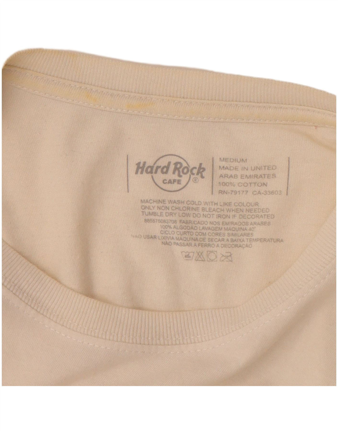 Tricou grafic Lisboa pentru bărbați Hard Rock Cafe Top mediu din bumbac alb