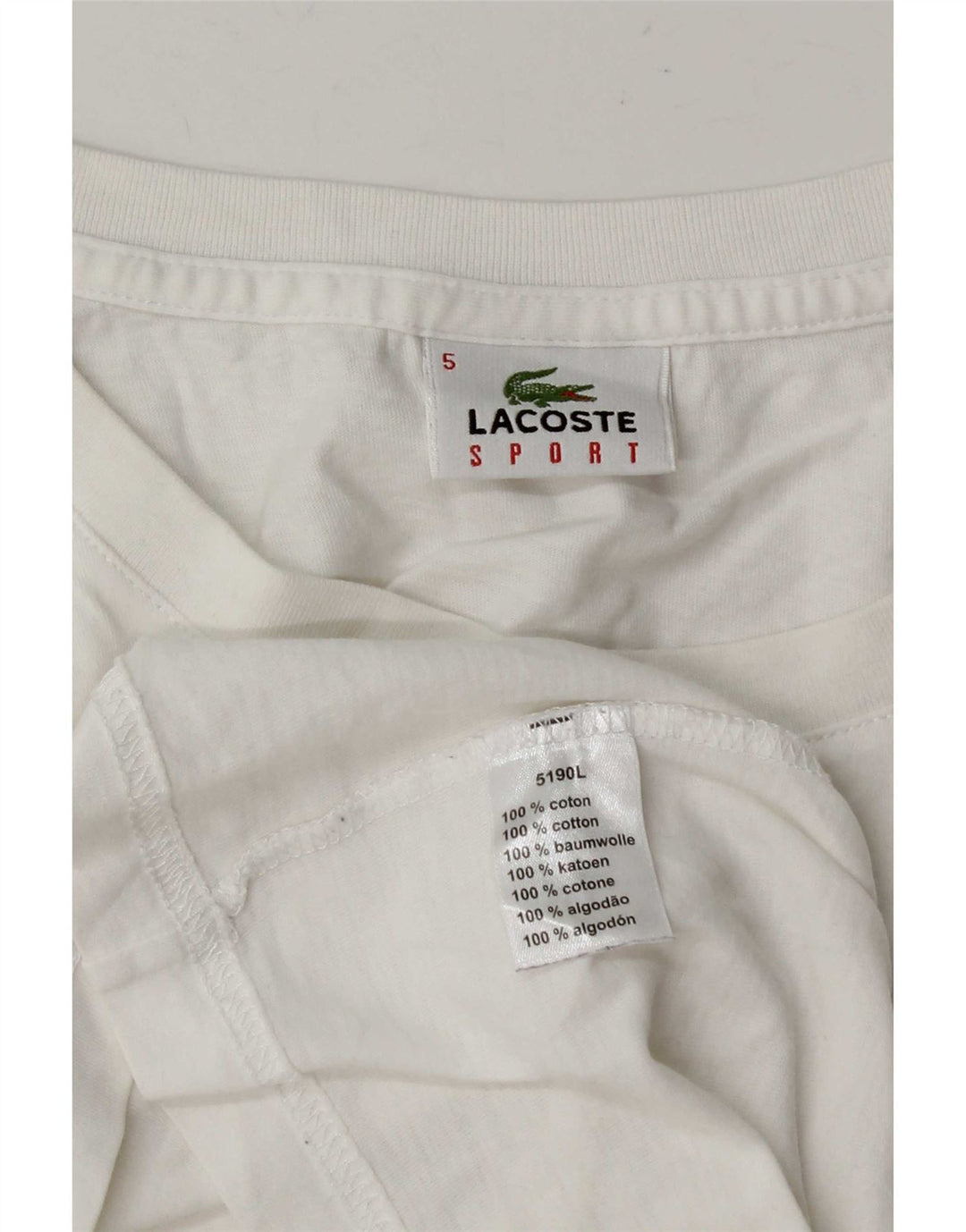 Tricou Lacoste Bărbați Top Marimea 5 Mare Bumbac Alb