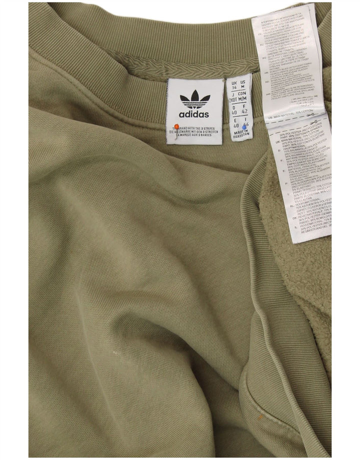 Pulover oversize ADIDAS Crop pentru femei UK 14 Bumbac kaki mare