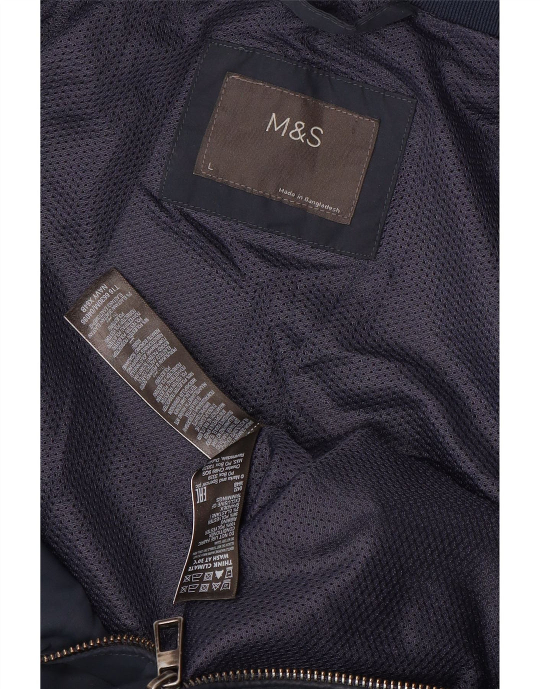 Geacă bomber pentru bărbați Marks & Spencer UK 40 mare, albastru, poliester