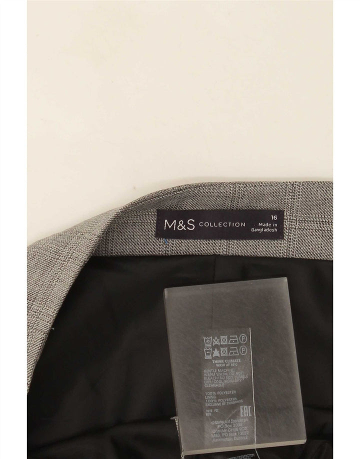 Fusta creion pentru femei Marks & Spencer UK 16 mare W36 poliester gri
