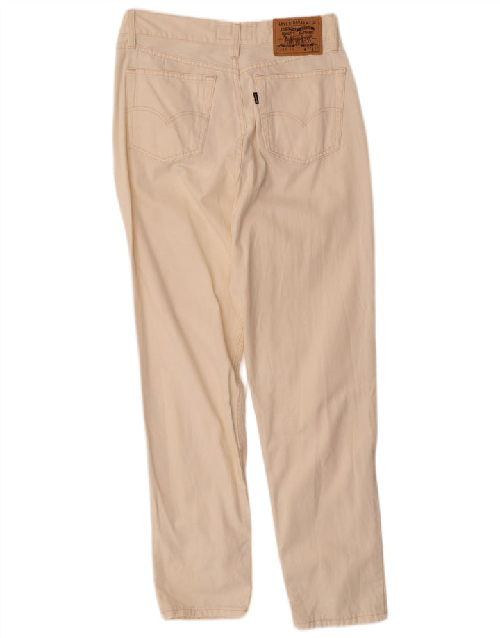 LEVI'S Womens Straight Jeans W34 L30 Off White Cotton