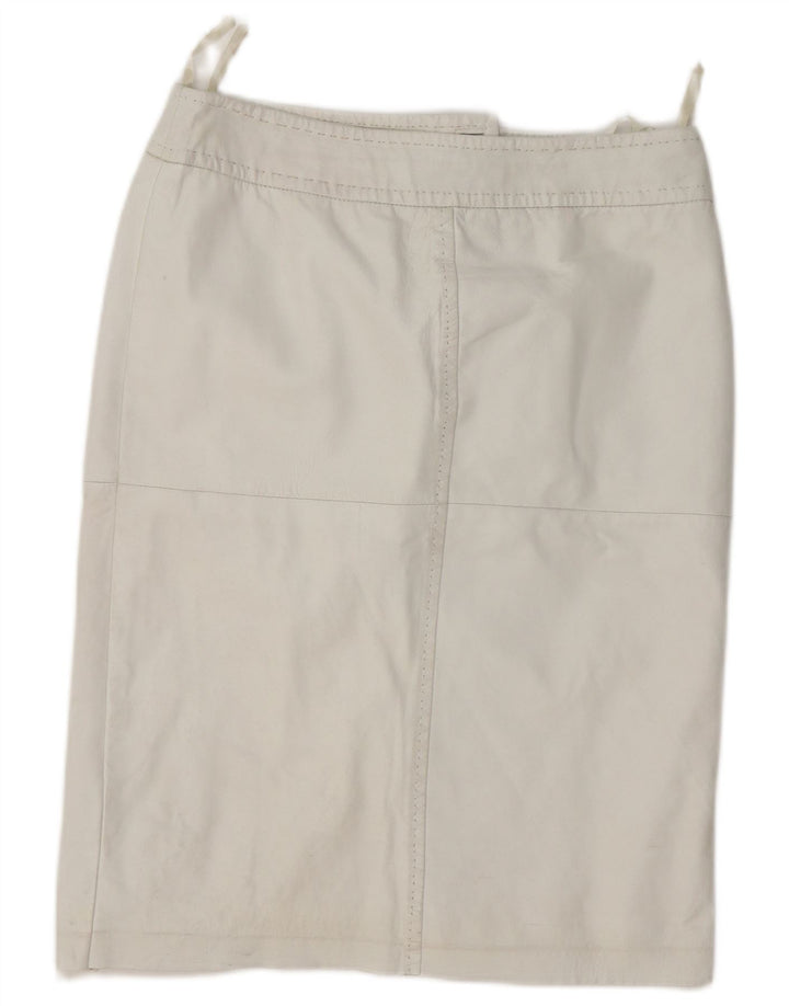 Fusta de piele pentru femei Madeleine Medium W30 Alb