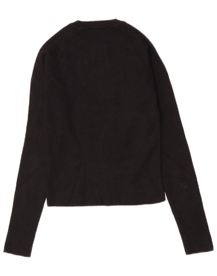 Crop Top pentru femei Zara cu mânecă lungă UK 12 Medium Negru
