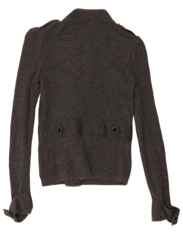Pulover cardigan cu două piept pentru femei Armani IT 38 XS Lână gri