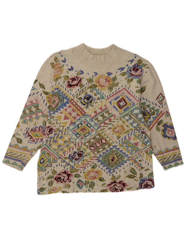 Top bluză pentru femei Together UK 14 verde mediu bumbac floral boem