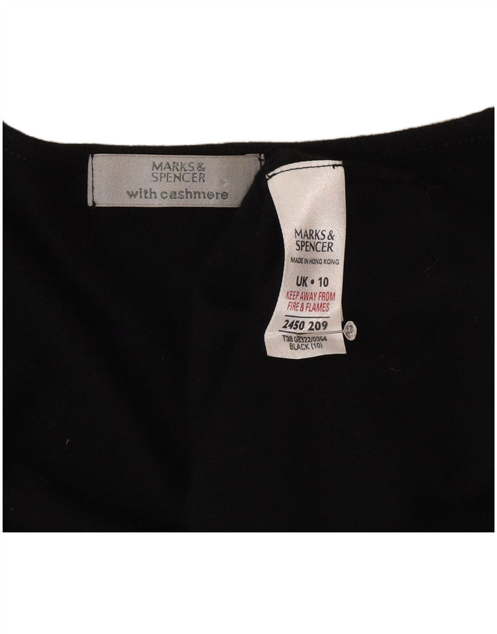 Marks & Spencer Pulover Crop Cardigan pentru Femei UK 10 Small Black Viscose