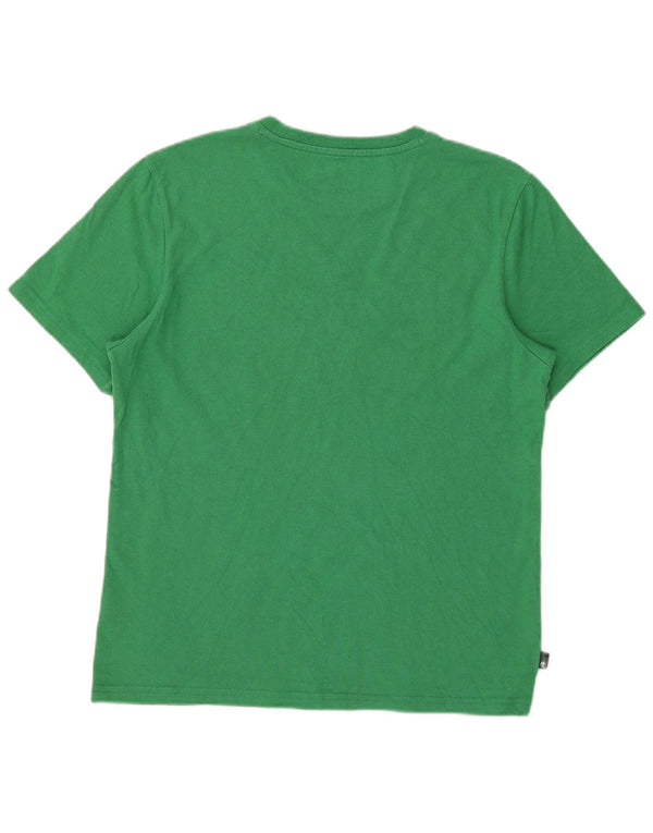 Tricou grafic Timberland pentru bărbați, cu croială normală, top din bumbac verde mediu
