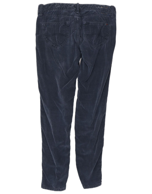Pantaloni skinny din velur pentru femei TOMMY HILFIGER L28 L30 bumbac bleumarin
