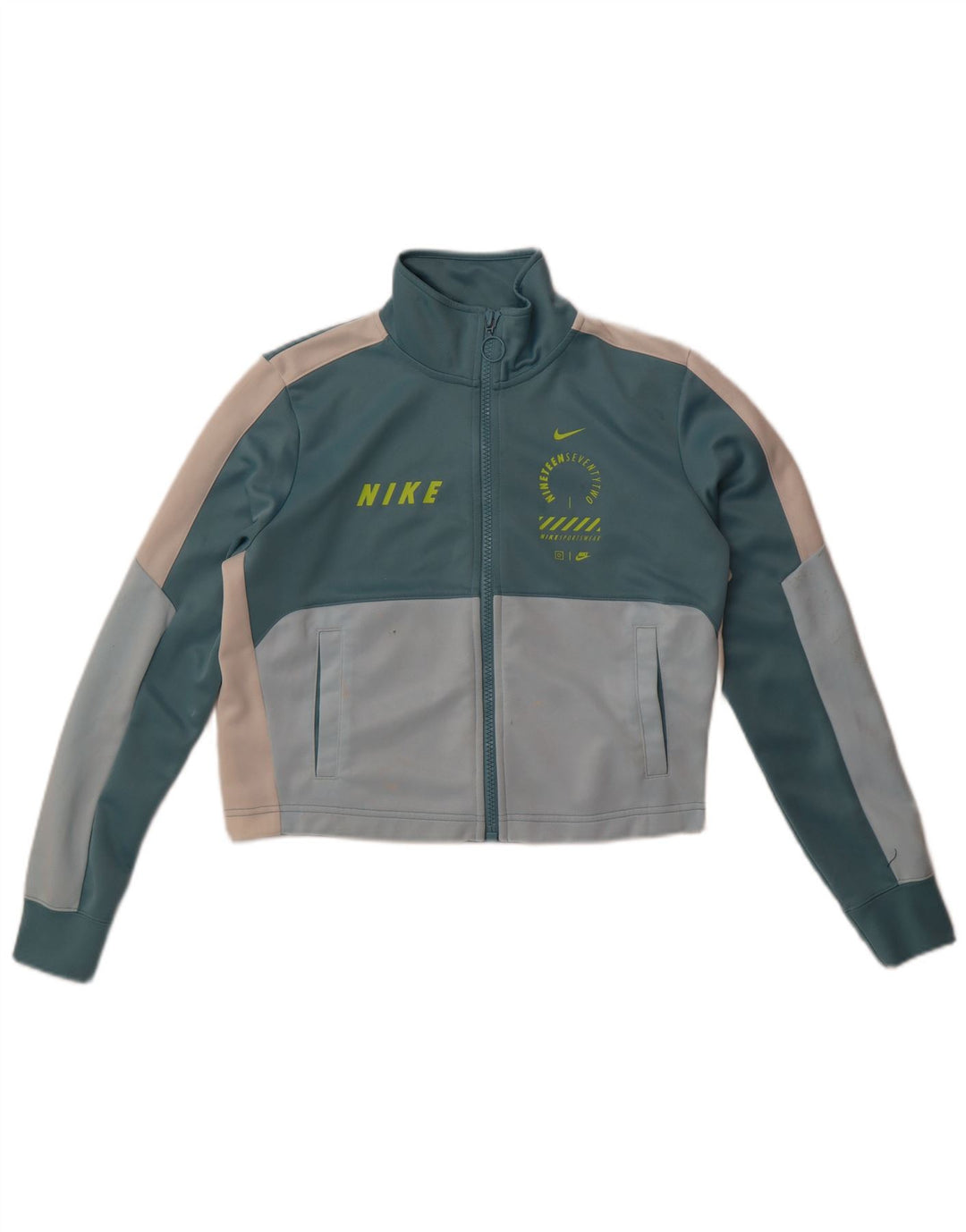Jachetă de top pentru trening supradimensionată pentru femei Nike UK 10 Small Blue