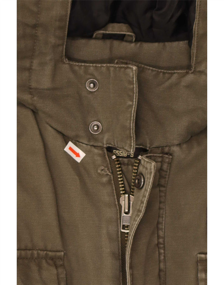 Blend pentru bărbați jachetă parka cu glugă UK 40 mare bumbac kaki