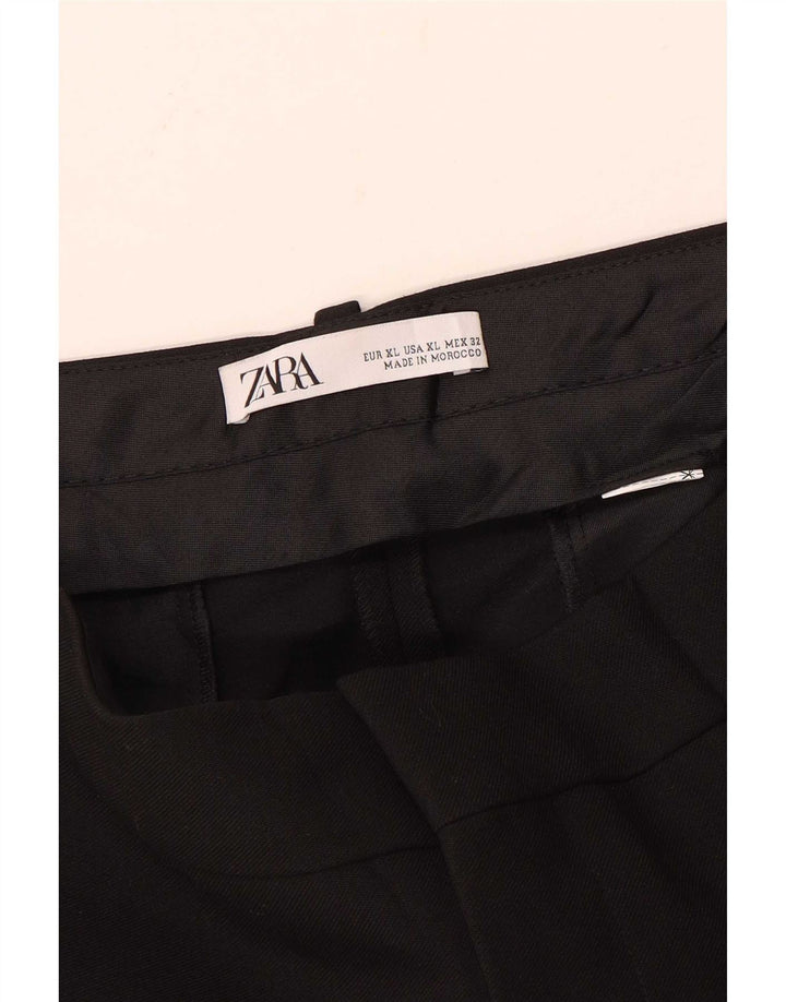 Pantaloni Capri pentru femei cu talie înaltă Zara XL negru