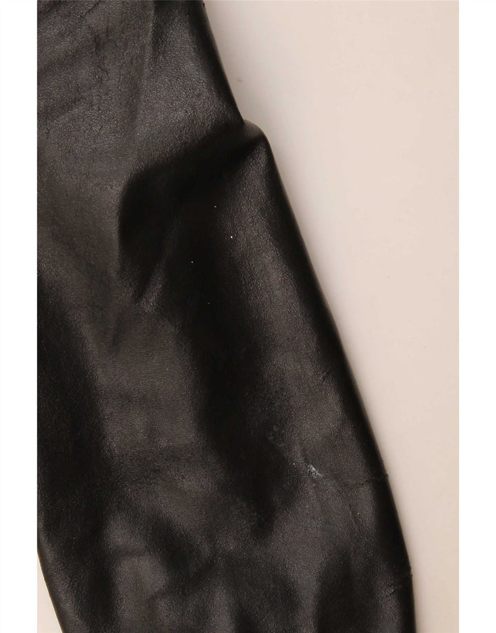 Jachetă de motociclist din piele crop pentru femei Viamaestra UK 12 Medium Black
