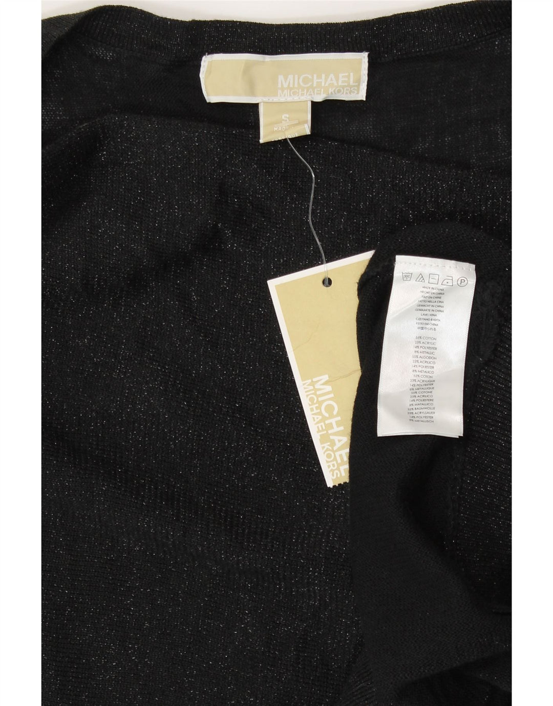 Bluză fără mâneci pentru femei Michael Kors UK 10 mic bumbac negru