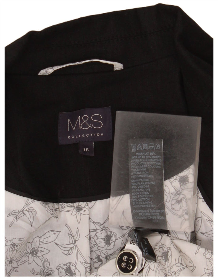 Sacou Marks & Spencer pentru femei, cu 1 nasture, UK 16, mare, negru, in