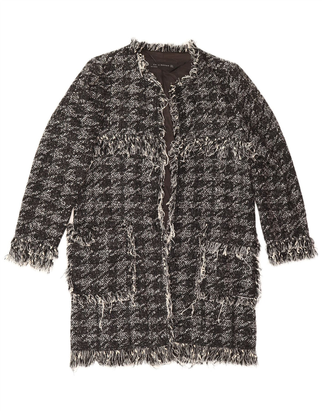 Pardesiu deschis pentru femei Zara UK 10 mic, negru, din bumbac