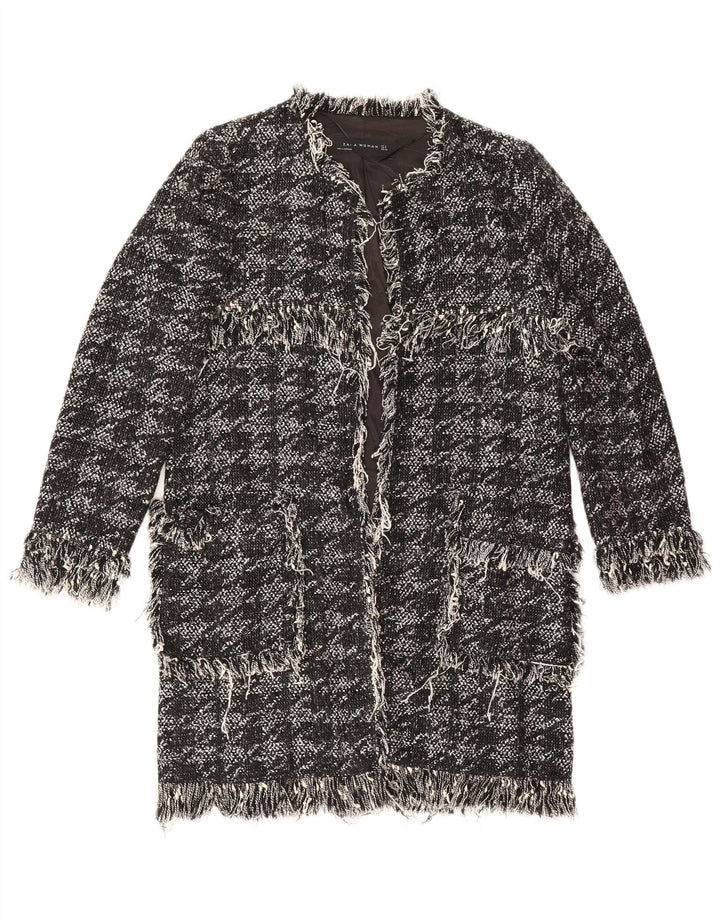 Pardesiu deschis pentru femei Zara UK 10 mic, negru, din bumbac