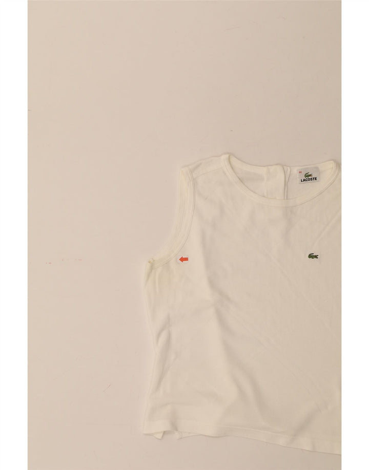 Vestă LACOSTE pentru femei Mărimea 44 Bumbac alb mare