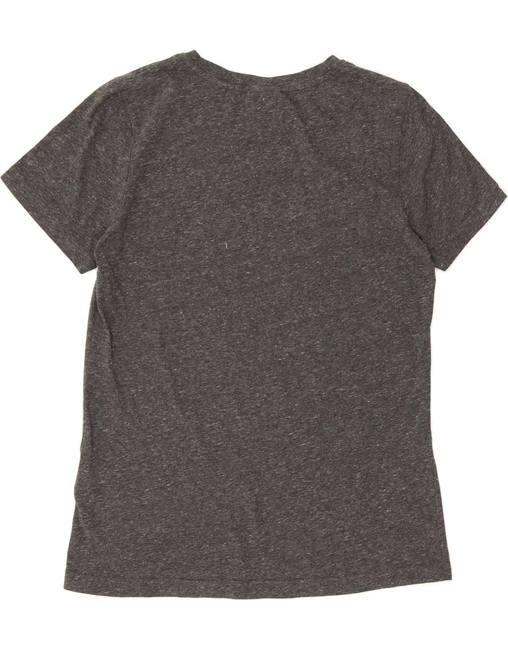 SUPERDRY Womens Graphic T-Shirt Top UK 10 Small  Grey Flecked Polyester Vintage Superdry and Second-Hand Superdry from Messina Hembry 