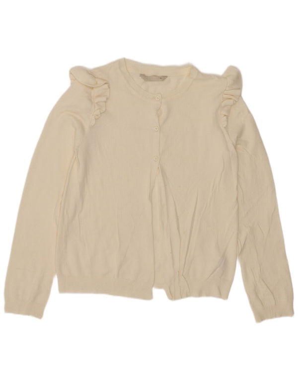 Pulover cardigan pentru fete John Lewis 9-10 ani din bumbac alb