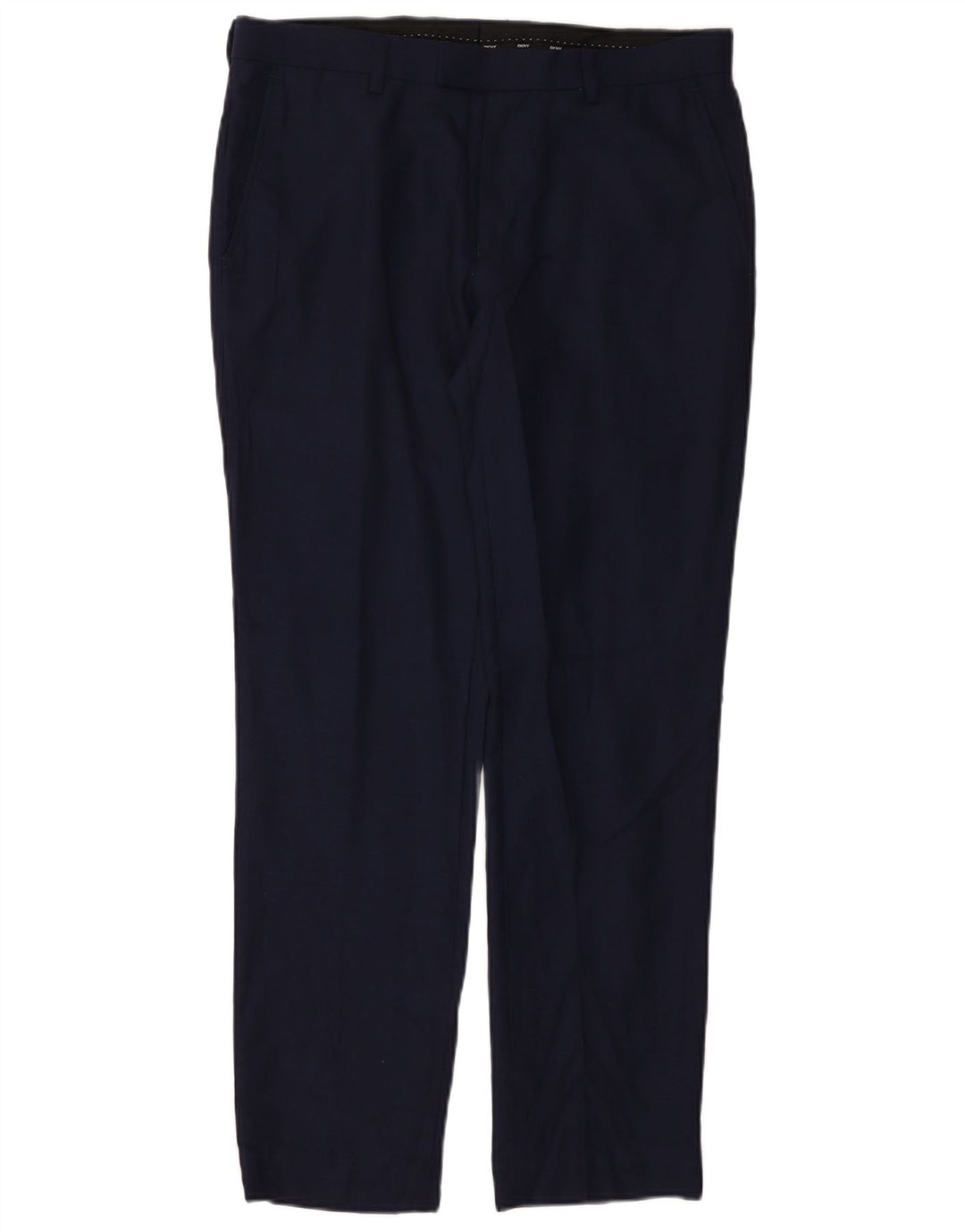 Pantaloni de costum pentru bărbați Dkny, cu tăiere obișnuită, L32 L30 Lână bleumarin