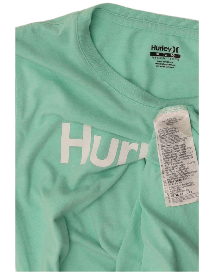 Tricou grafic HURLEY pentru baieti Top 13-14 ani XL bumbac verde
