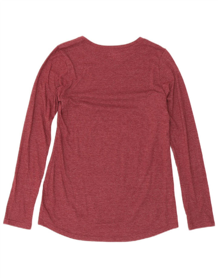 Top pentru femei Reebok cu mânecă lungă UK 12 Medium Burgundy Flecked Polyester