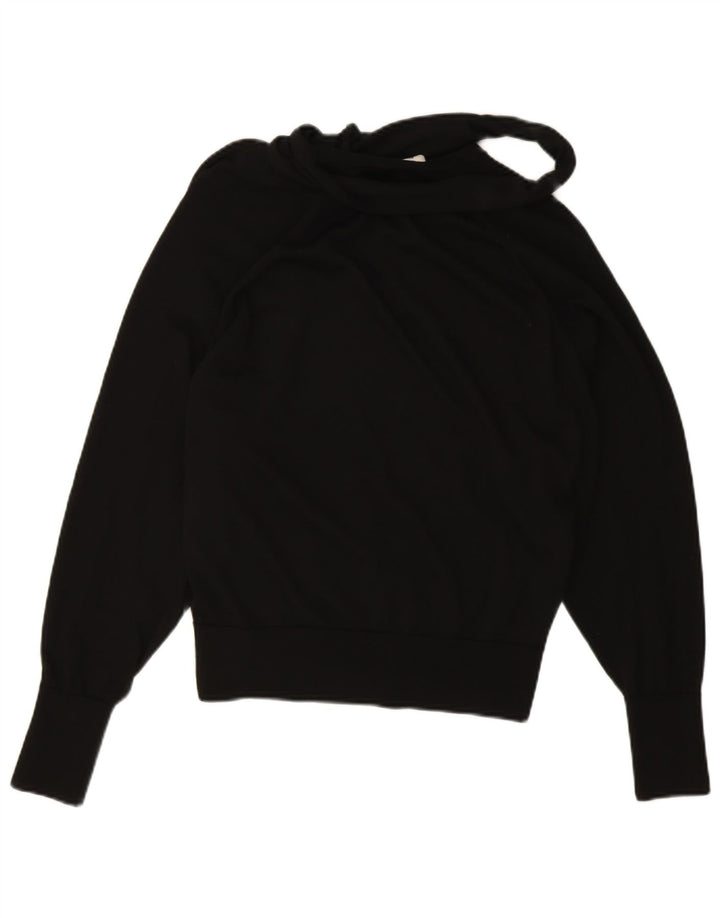 Pulover Cos pentru femei cu decolteu în V supradimensionat UK 10 Lână neagră mică