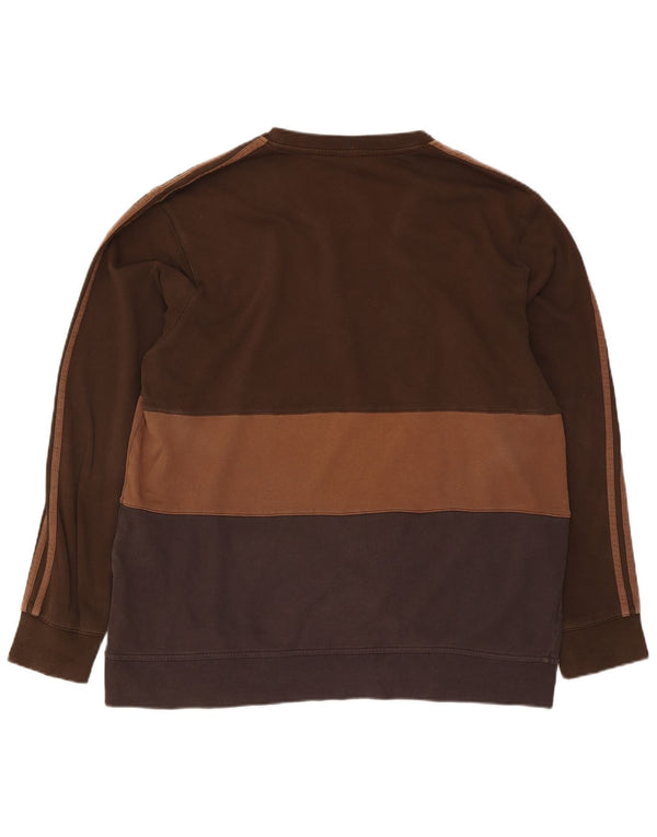 Pulover Adidas pentru bărbați, 2XL, maro, bumbac color bloc