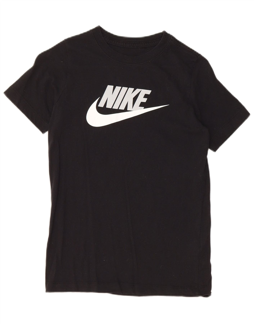 Tricou grafic pentru băieți NIKE Top 10-11 ani bumbac negru mediu