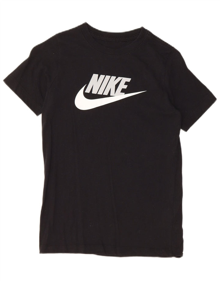 Tricou grafic pentru băieți NIKE Top 10-11 ani bumbac negru mediu