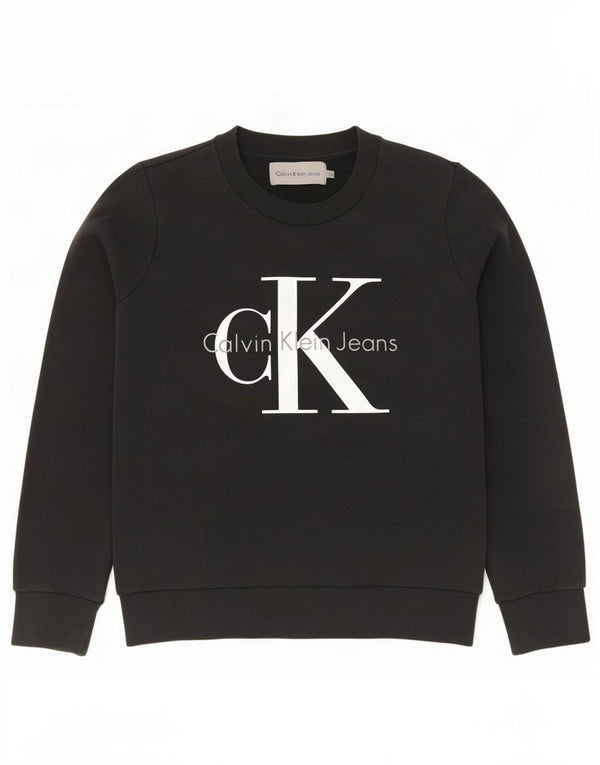 Calvin Klein Jeans Pulover cu grafic pentru femei UK 14 Medium Black