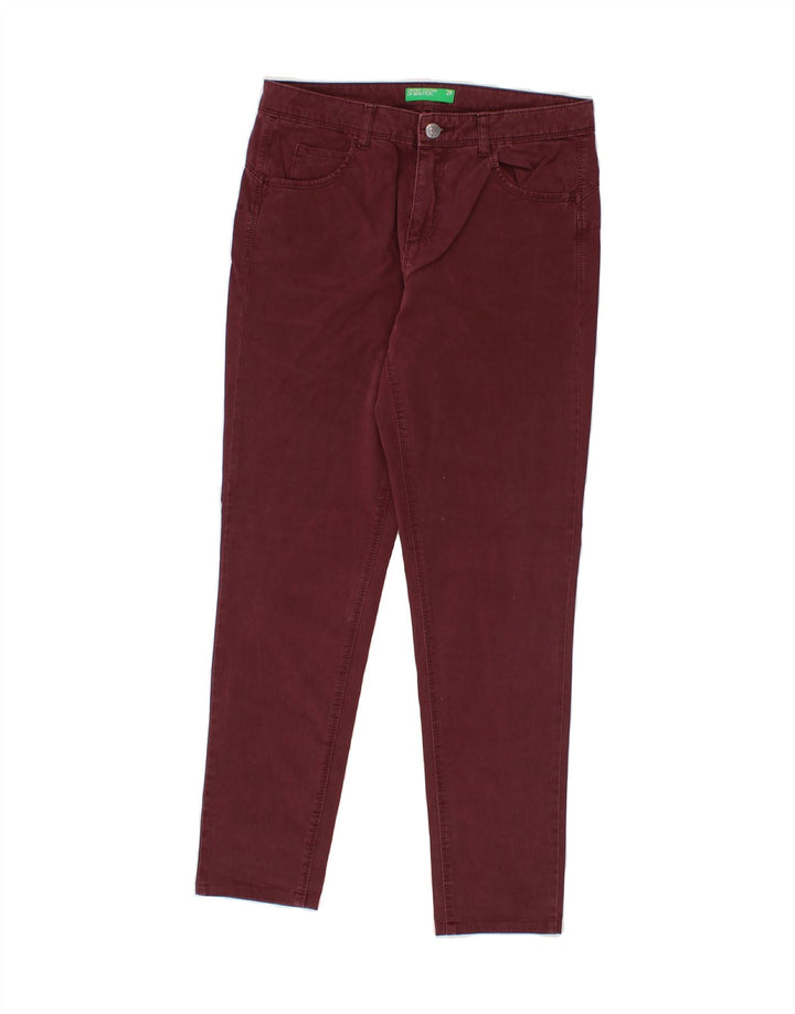 BENETTON Womens Slim Jeans W29 L27 Maroon Vintage Benetton and Second-Hand Benetton from Messina Hembry 
