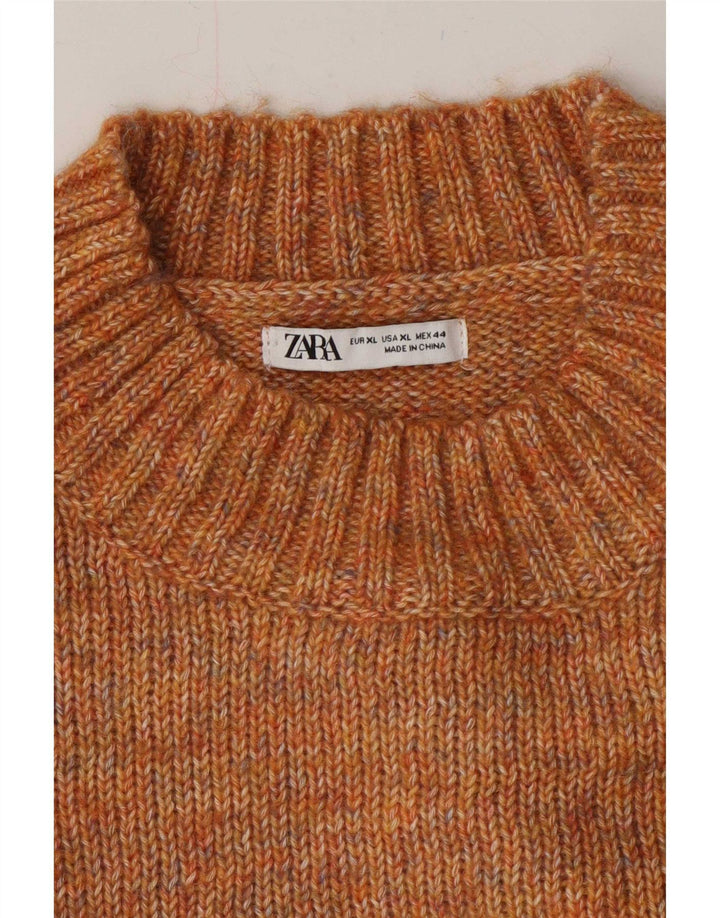 Pulover pentru bărbați Zara, cu decolteu, XL, maro, pete