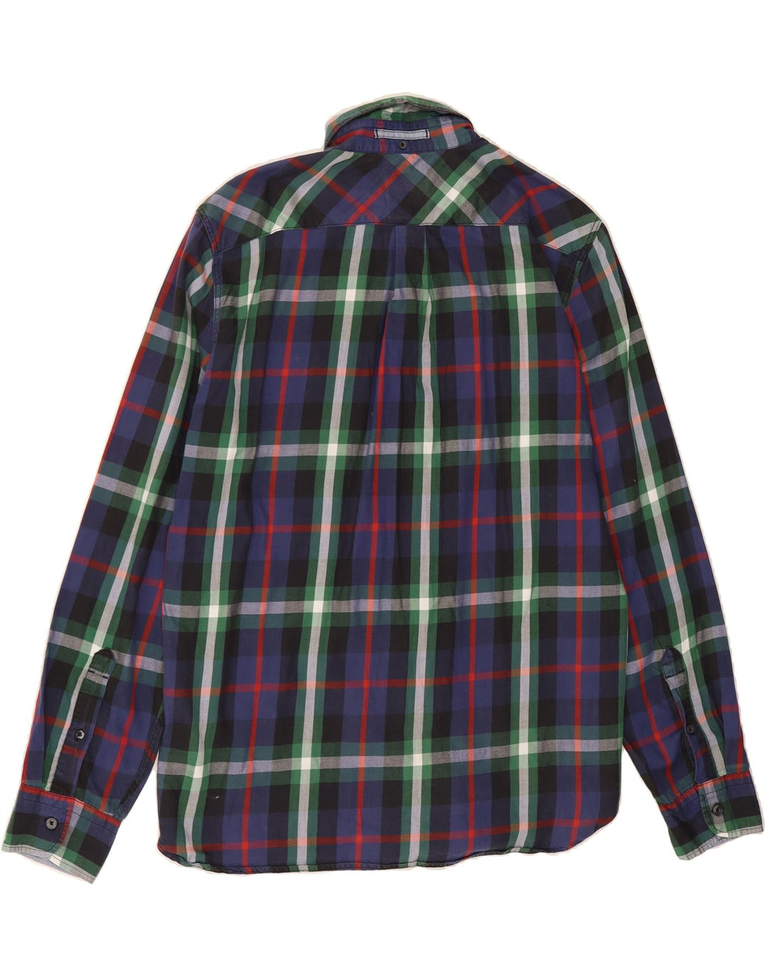 LEVI'S Mens Standard Fit Shirt Large Navy Blue Check Cotton Vintage Levi's and Second-Hand Levi's from Messina Hembry 