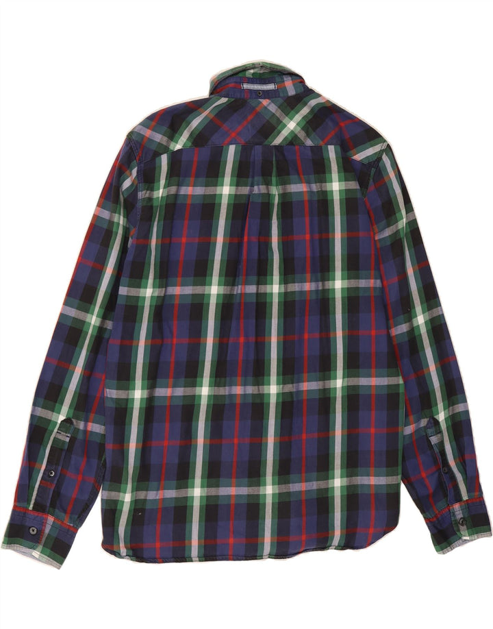 LEVI'S Mens Standard Fit Shirt Large Navy Blue Check Cotton Vintage Levi's and Second-Hand Levi's from Messina Hembry 