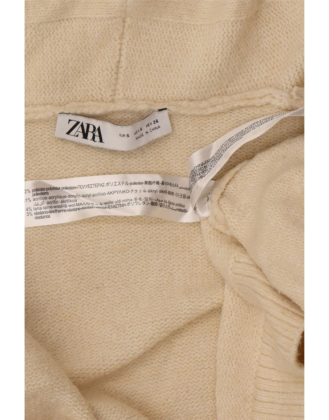 Pulover cardigan deschis supradimensionat pentru femei Zara UK 10 Small Off White