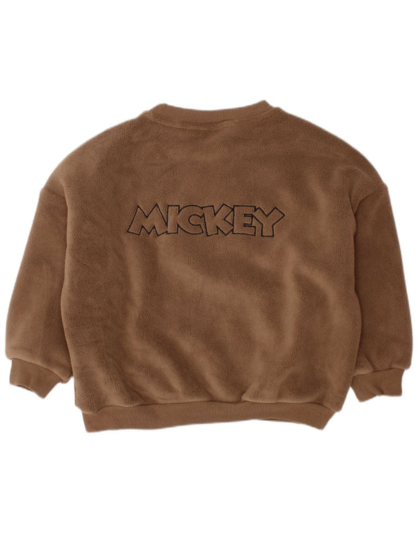 ZARA Baby Boys Pulover Fleece Mickey Mouse 18-24 Luni Bumbac Maro