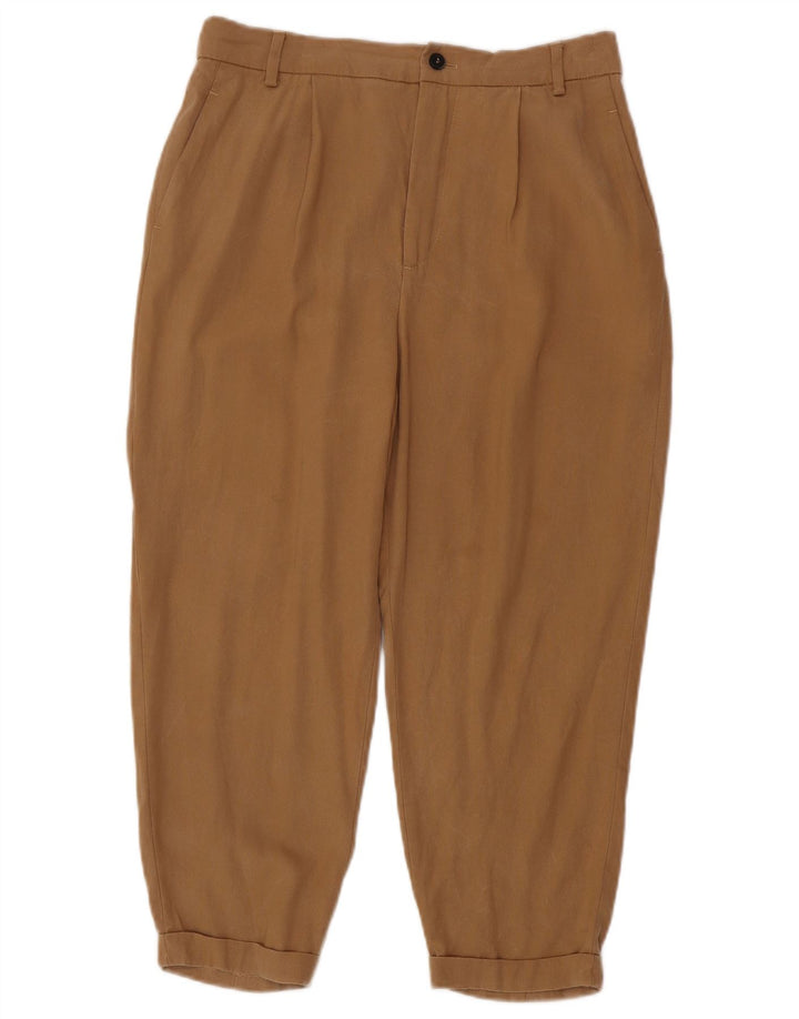 Pantaloni tăiați pentru femei ZARA L28 L23 maro Lyocell