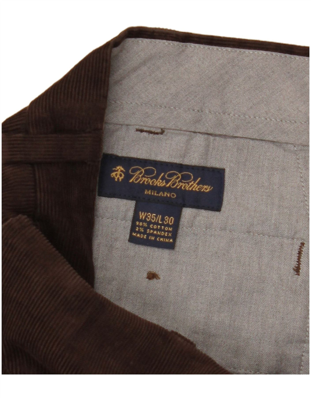 BROOKS BROTHERS Pantaloni drepți pentru bărbați L35 L30 bumbac maro