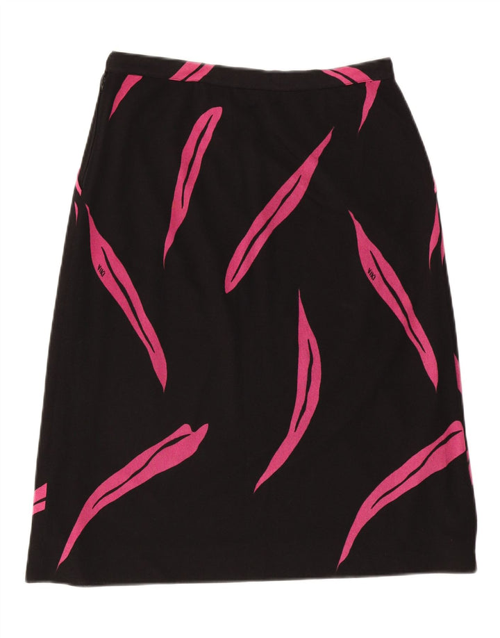 Fustă A-Line pentru femei VINTAGE cu model abstract IT 46 Large W32 Black