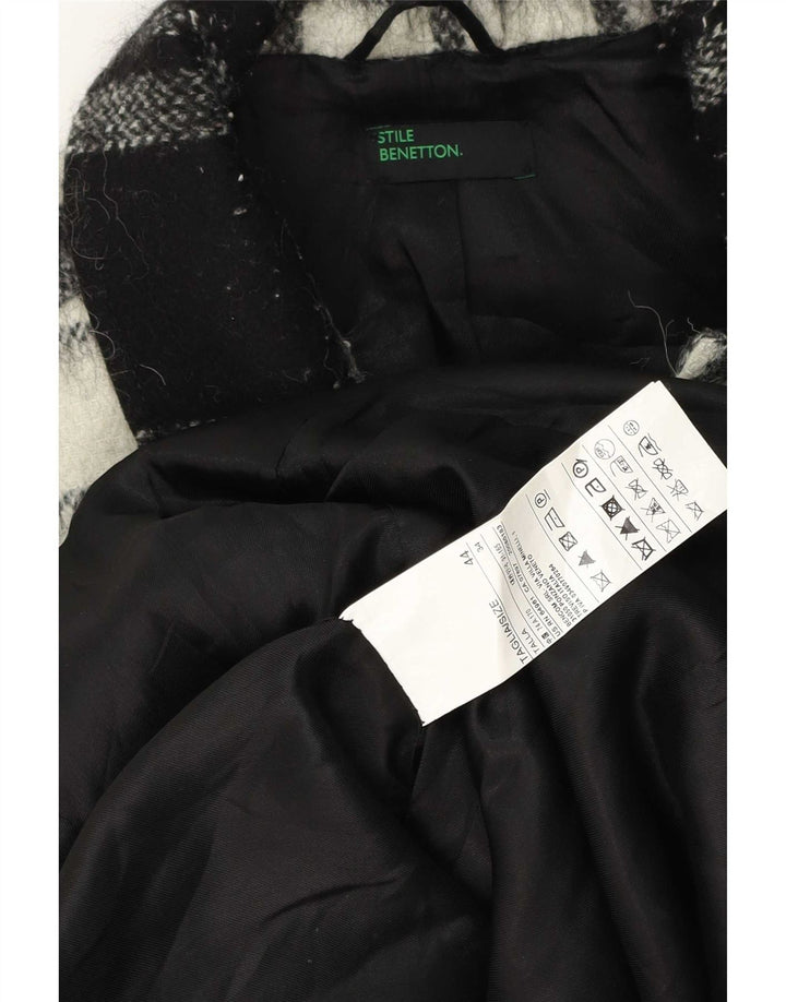 Pardesiu pentru femei Benetton IT 44 Medium Black Check Wool