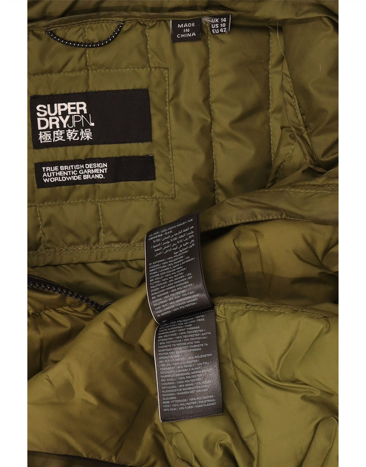 Jachetă căptușită cu glugă Superdry pentru bărbați UK 14, mare, verde, poliester