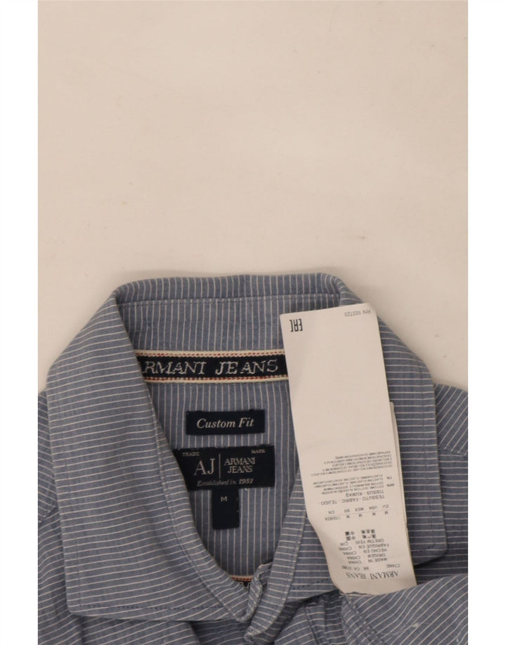 Cămașă personalizată pentru bărbați Armani Jeans, bumbac cu dungi albastre medii