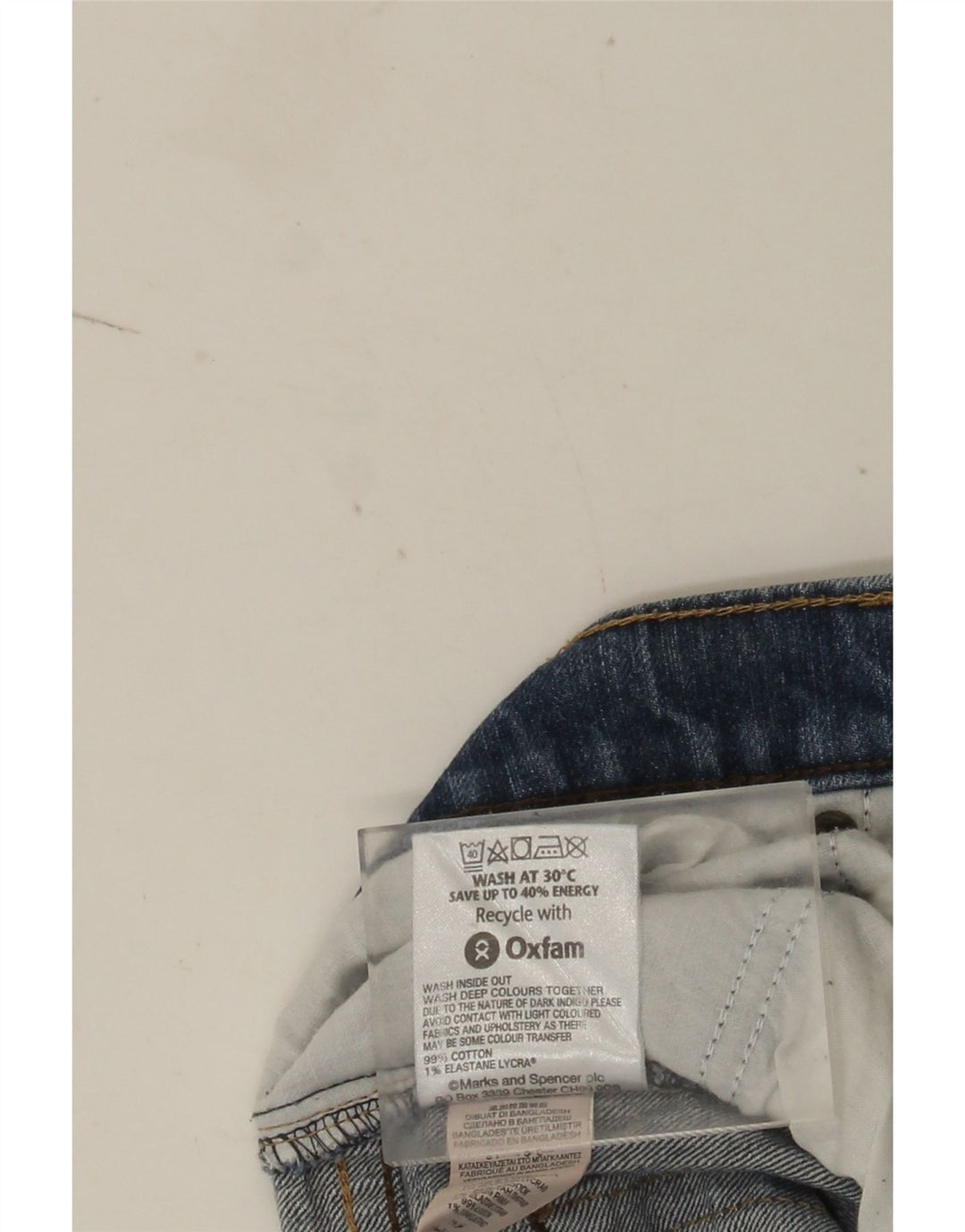 Blugi drepti pentru bărbați Marks & Spencer W32 L31 Bumbac albastru