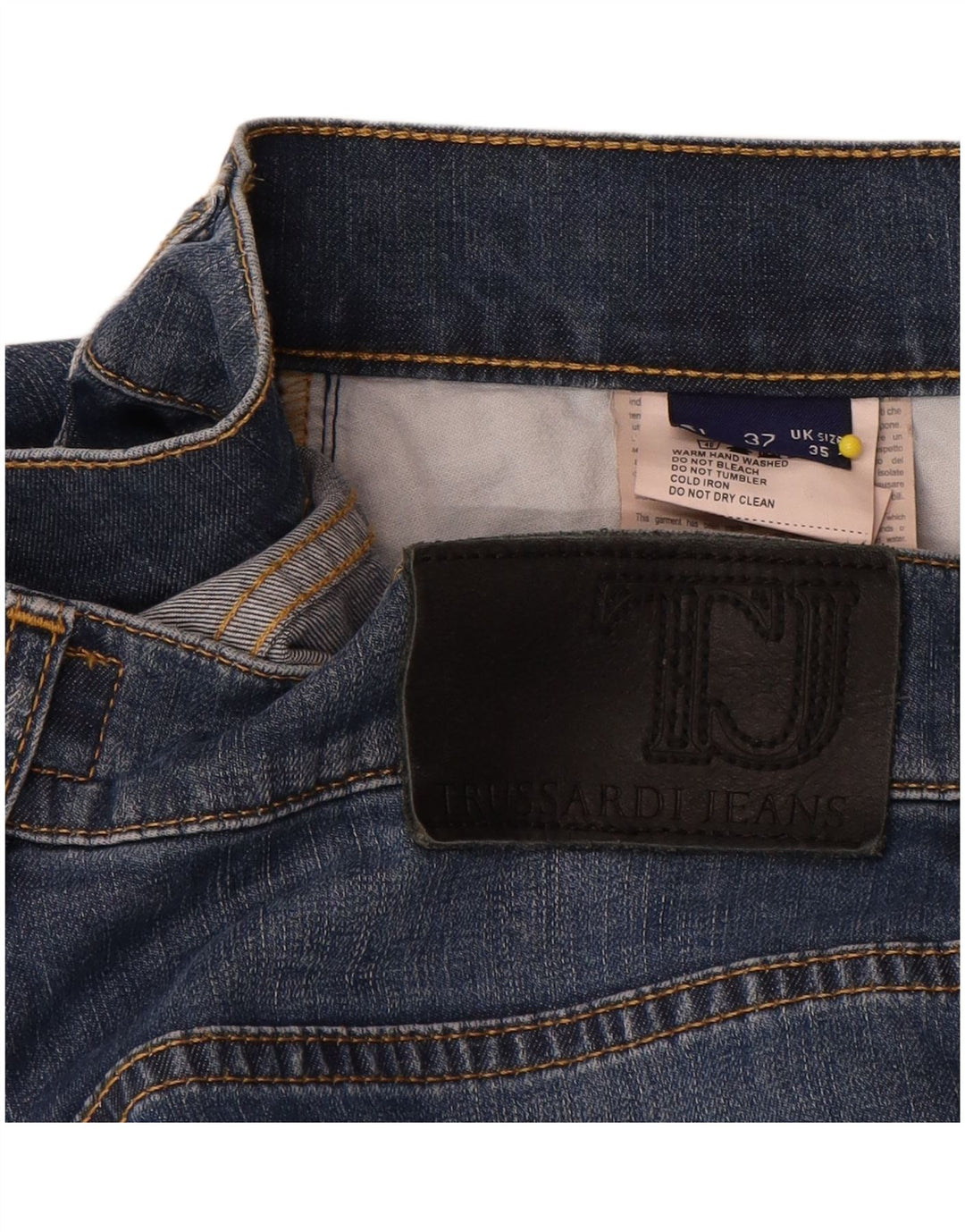 Blugi drepti pentru femei Trussardi W35 L32 Bumbac albastru