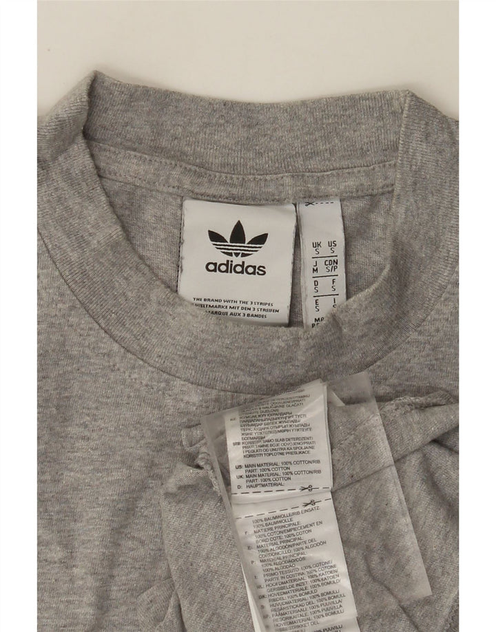 Tricou grafic ADIDAS pentru bărbați Top mic, gri, bumbac cu pete
