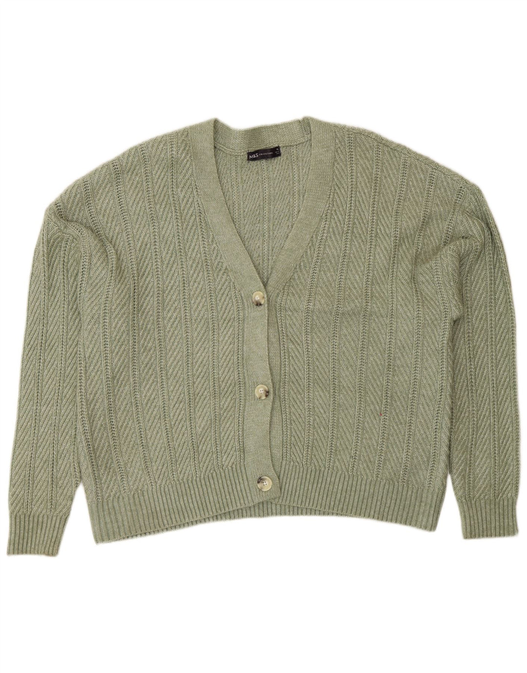 Pulover cardigan pentru femei Marks & Spencer UK 18 XL Poliester verde