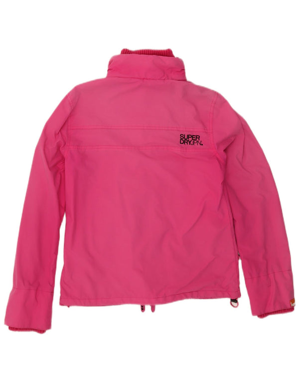 Jachetă de ploaie cu grafică Superdry pentru femei UK 14, mare, roz, nailon